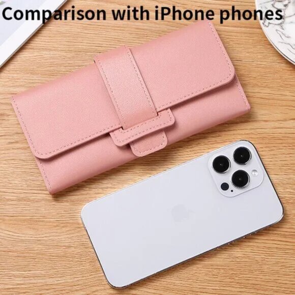 $10 ADD ON ITEM- Pink Leather Clutch Trifold Long Wallet Card Holder Coin Purse - Picture 6 of 10